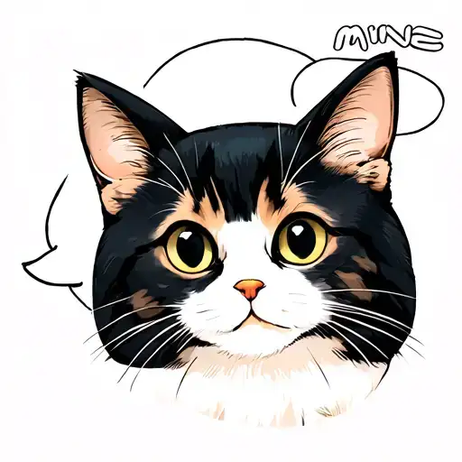 Cat With A Speech Bubble Saying Mine Like The Seagulls From Finding Nemo