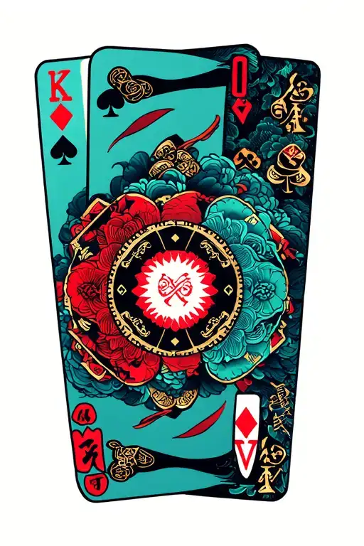 Gambling Symbols Incorporated Into The Design