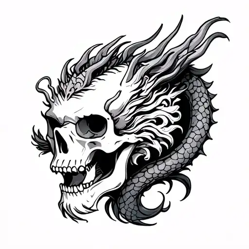 Dragon And Skull