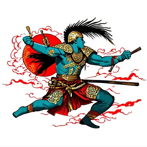 Spartan Warrior Battling