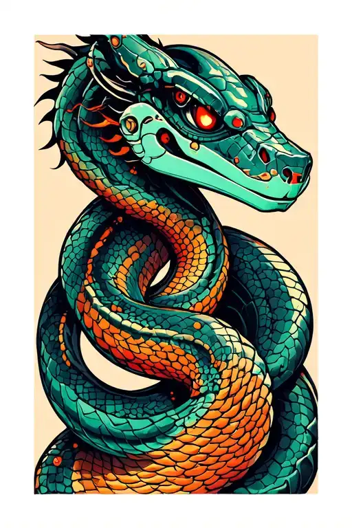 Cyberpunk Robot Snake