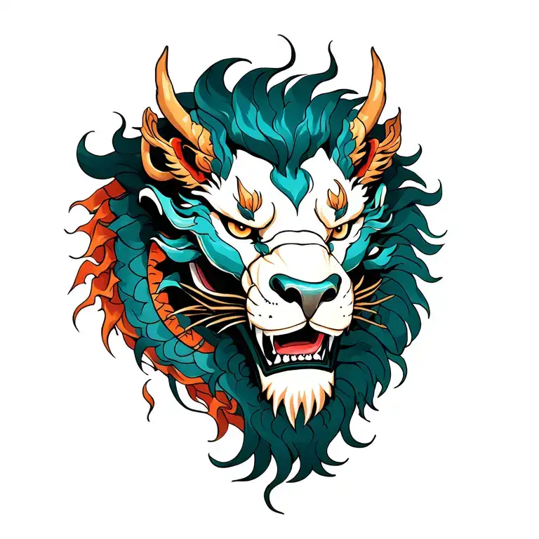 Dragon And Lion Head