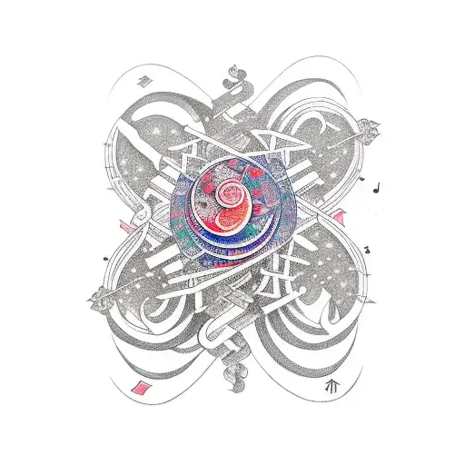 A Libra Constellation Made Up Of Music Notes And Symbols In A Sketch Style