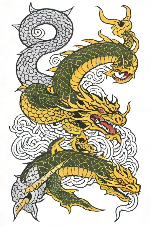 Dragon And Snake On A Dagger