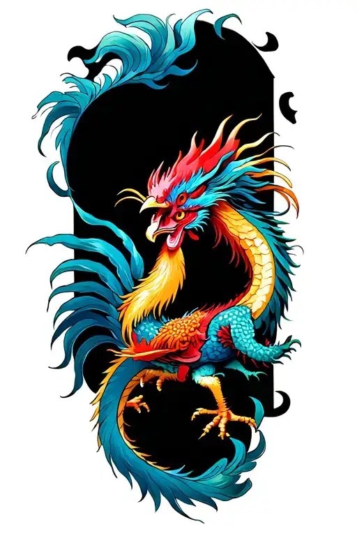 Dragon And Rooster Fighting