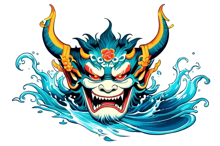 Oni Mask And Water