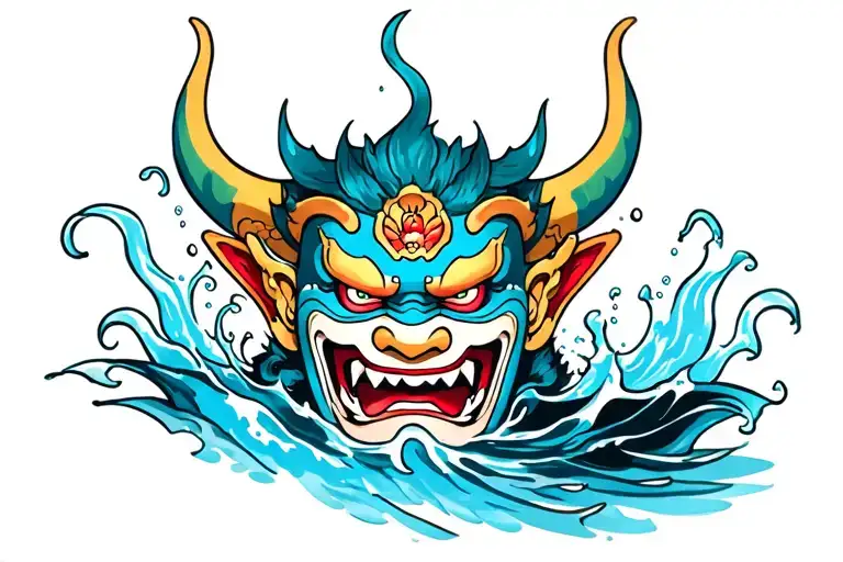 Oni Mask And Water