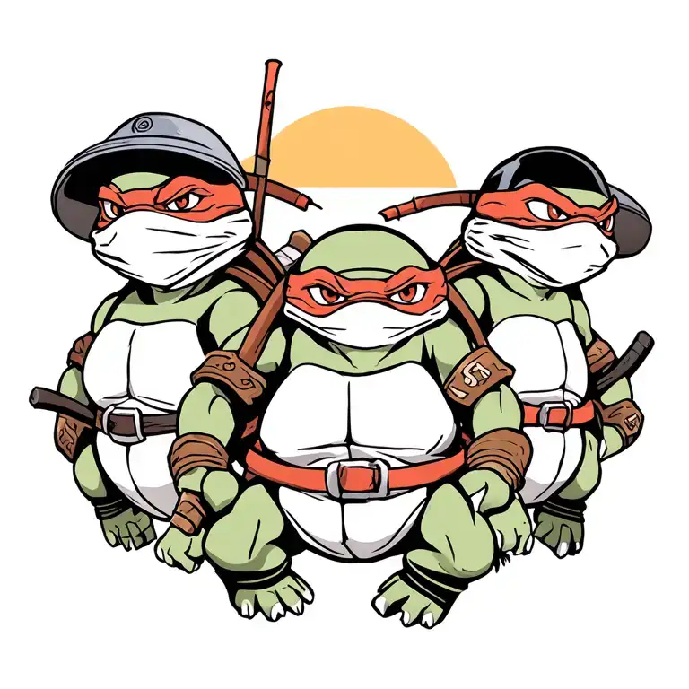 Older Ninja Turtles With Sewer Cap