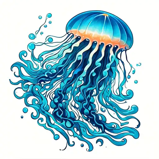 Jellyfish Gracefully Swimming