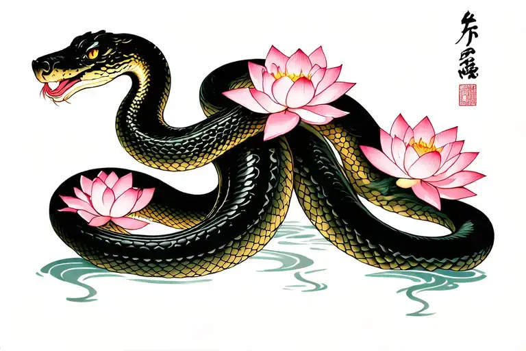 Snake And Lotus
