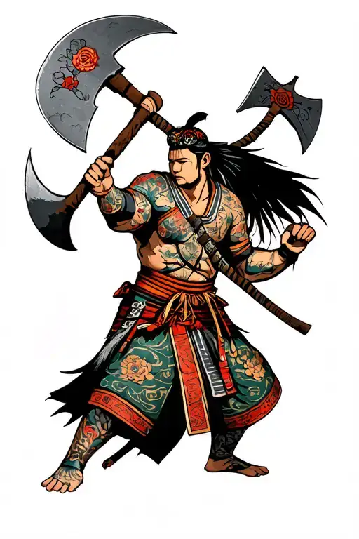 Warrior With Double Sided Axe