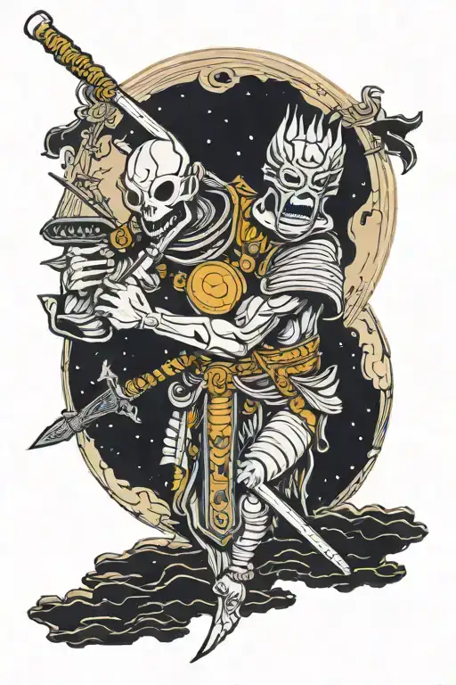 Osiris Holding Flail And Crook In The Underworld By Pyramids