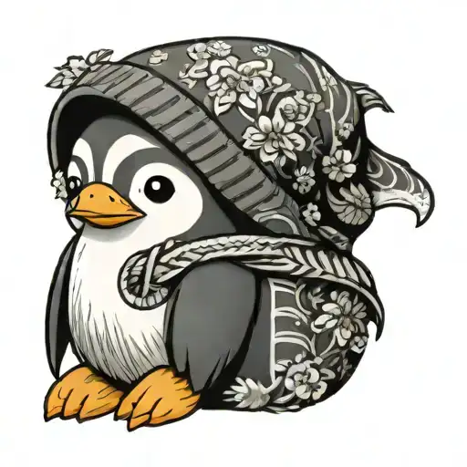 Chibi Penguin Wearing A Beanie