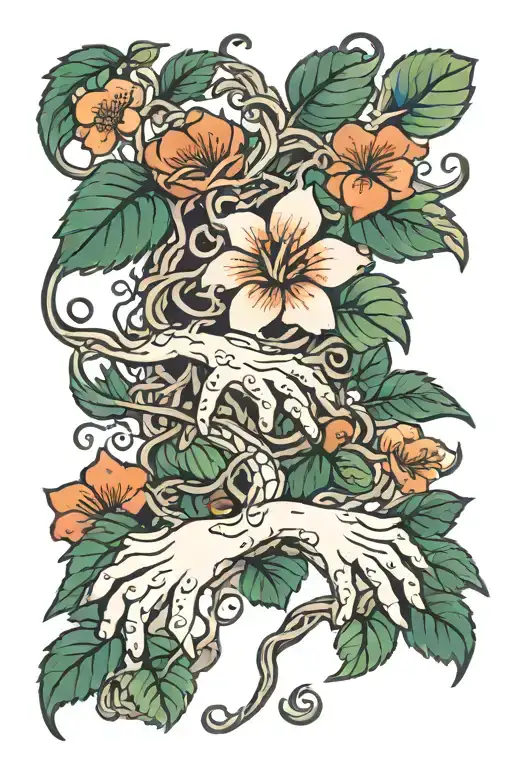 Vine Growing On Hand