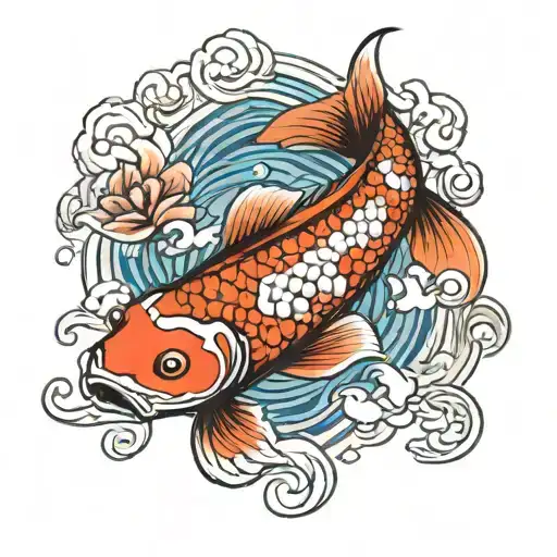 Koi Fish Swimming
