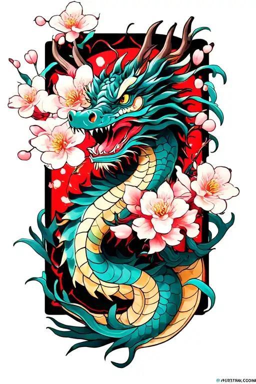 Dragon And Cherry Blossom