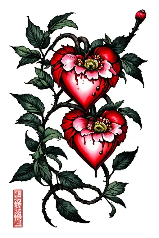 Bleeding Heart Flower Intertwined