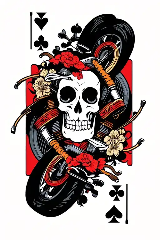 Ace Of Spades And Motorcycle
