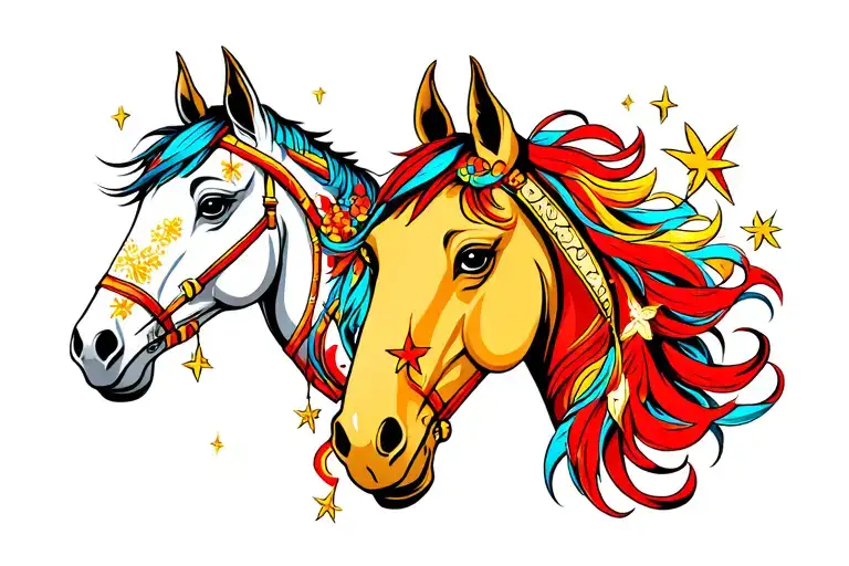 Heart Horse Head List With Star