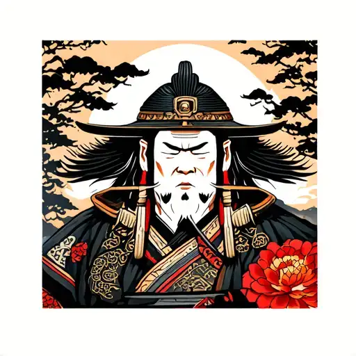 Japenese Tattoo With Samurai Or Something For Man