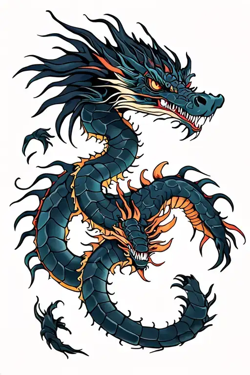 Dragon And Scorpion Intertwined