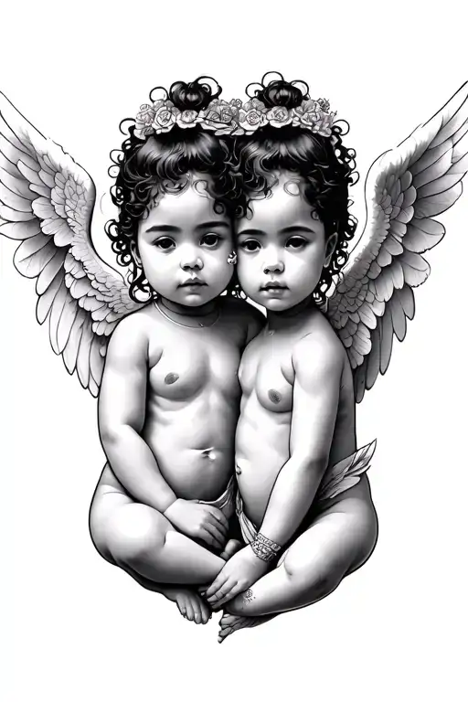 2 Black Baby Angels
