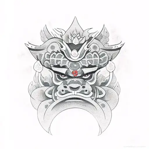 Oni Surrounded By Lotus And Cherry Blossom