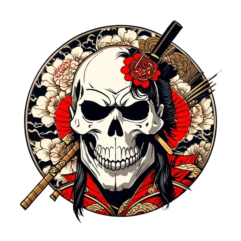 Samurai With A Skull Face