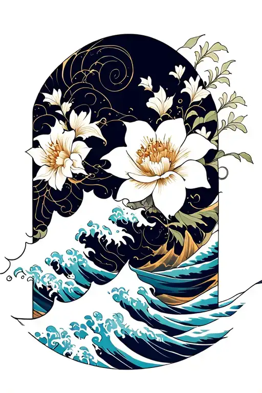 Wave And Flower