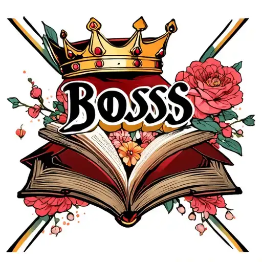 Boss Name With A Queens Crown On Top Book Open