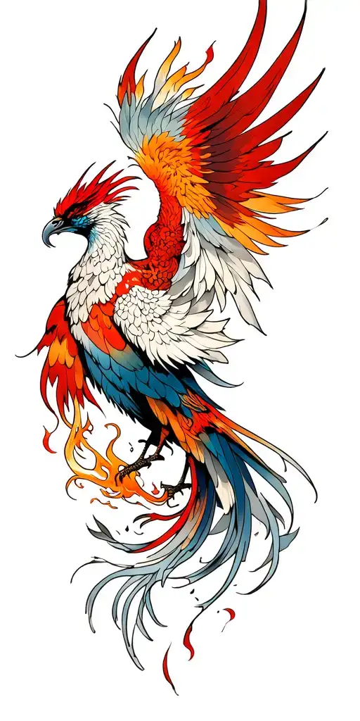 Phoenix Rising From Ashes Symbolizing Overcoming