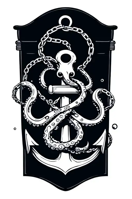 Octopus Anchor With Broken Chain Wrapped
