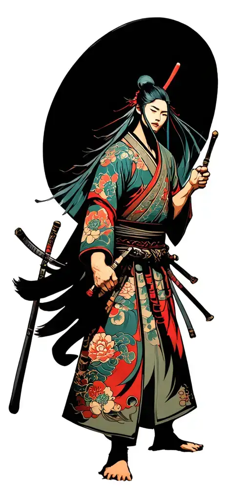 Samarai Warrior Battling