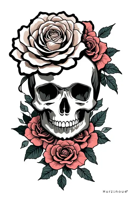 Skull And Rose