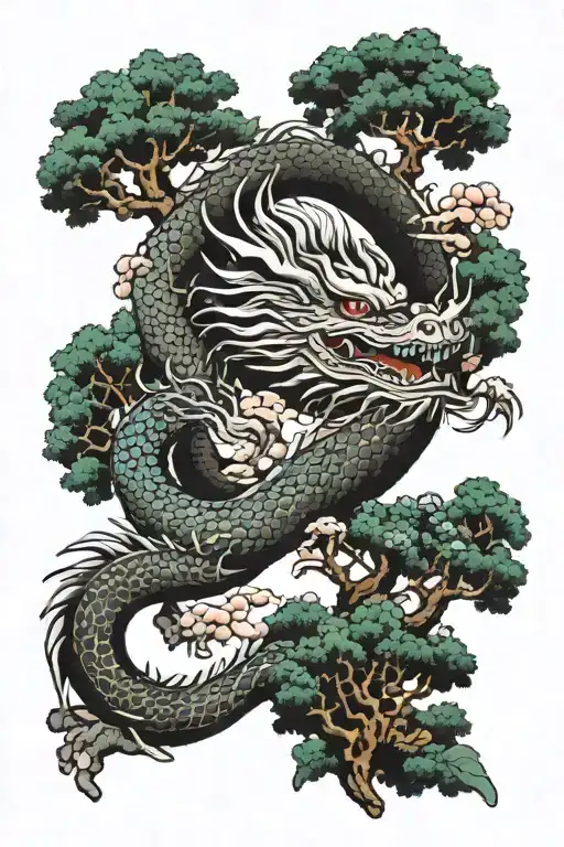 Dragon And Trees