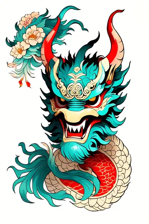 Oni Mask With Dragon