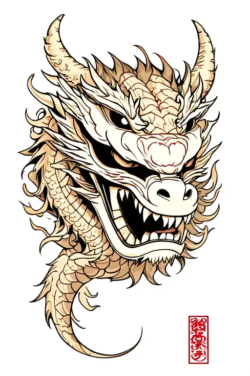 Oni Mask With Dragon Around It