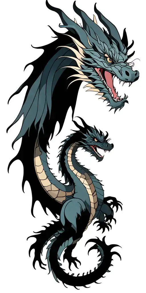 Male Dragon Protection His 4 Children