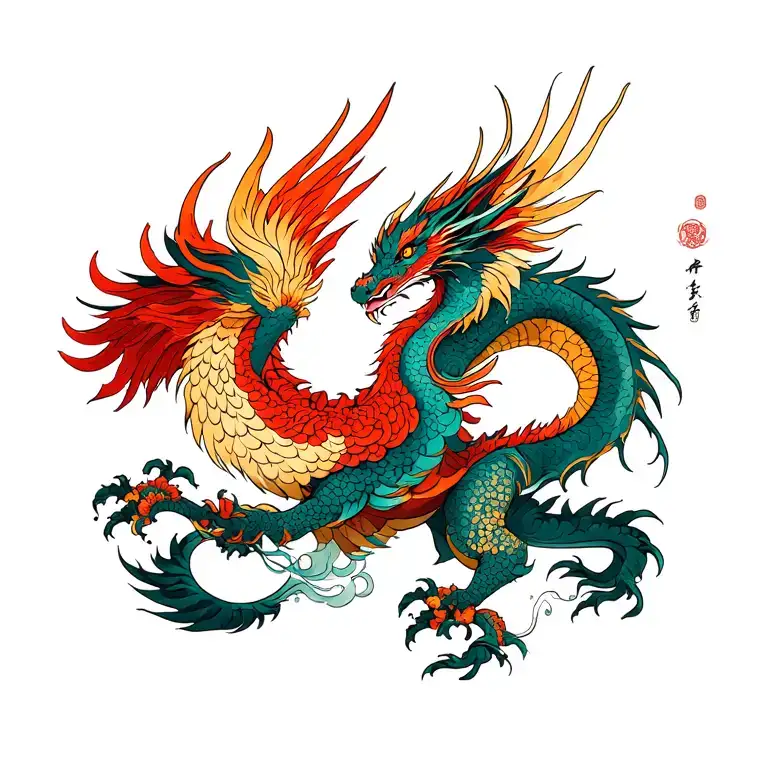 Phoenix And Dragon