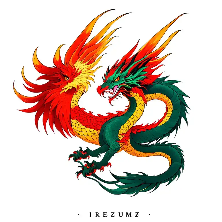 Phoenix And Dragon