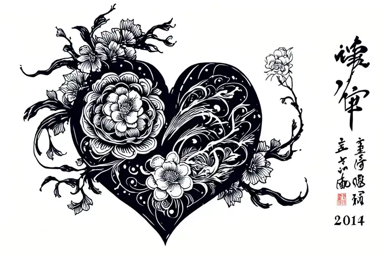 Heart With The Year 2019 And 2024