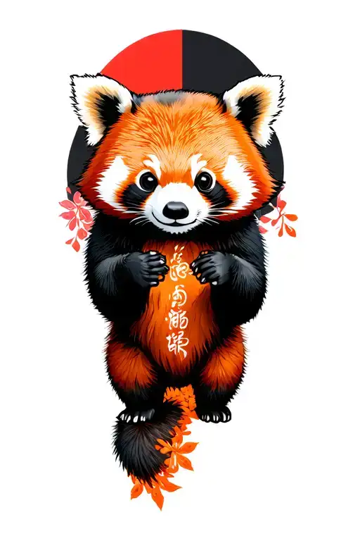 Standing Red Panda Bear