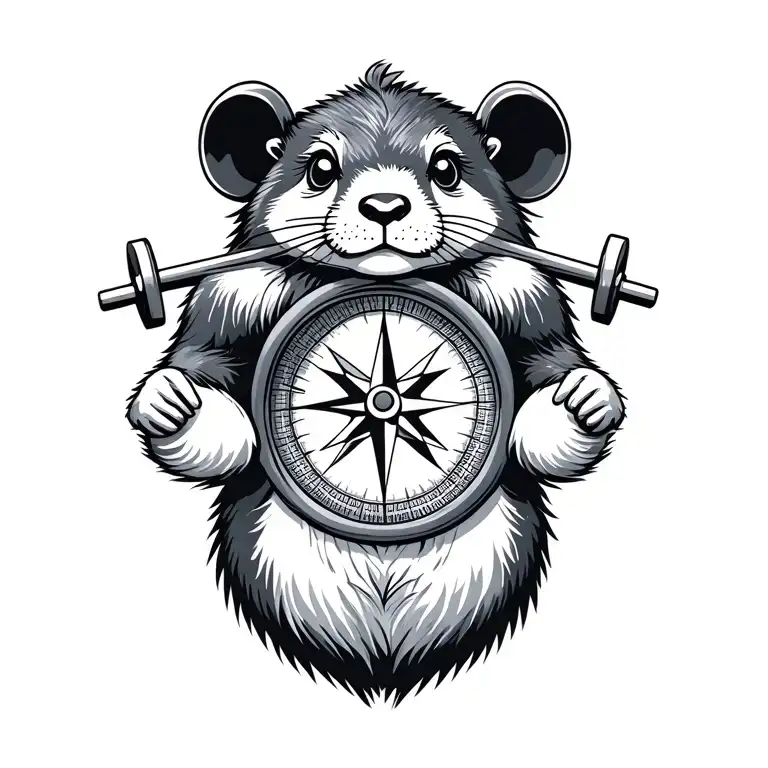 Canadian Compass Beaver Lifting Weights