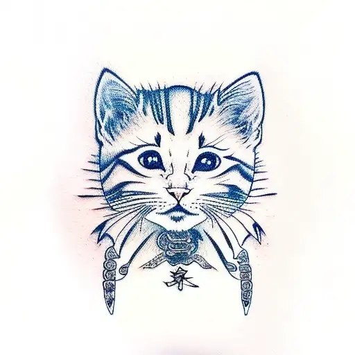 Samurai White Kitten