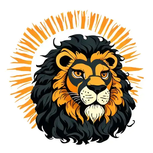 Lion And Sun Rays