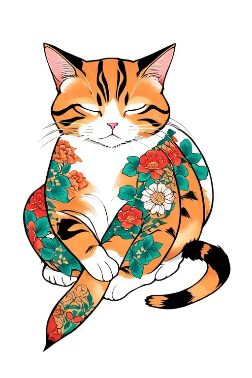 Orange And White Cat Napping