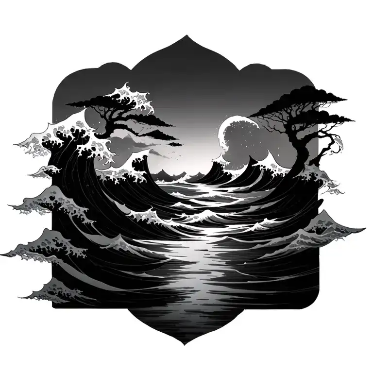 Underworld Beneath Kagenawa Waves Crashing