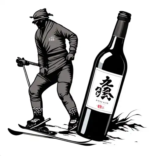Back Country Skiing Wine Bottle