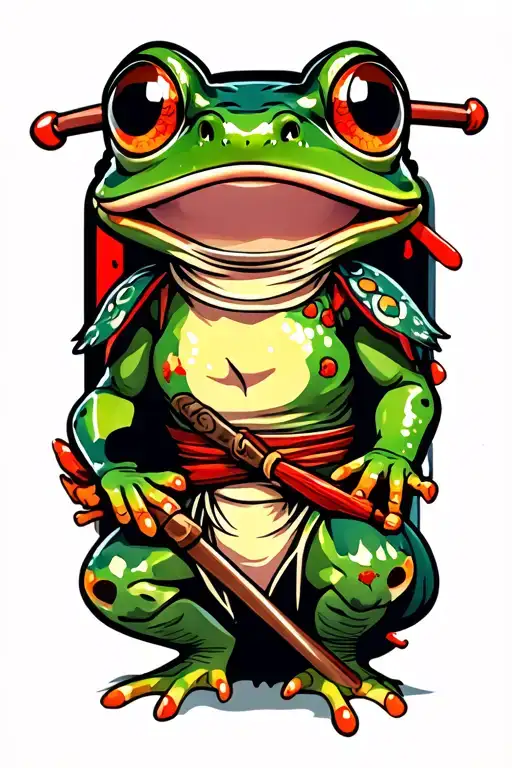 Coqui Frog Ninja Warrior After A Bloody Battle