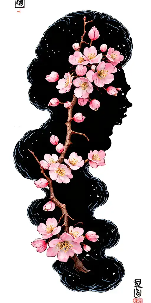 Cherry Blossom Branches Where Some Start To Burn And Others Start To Froze